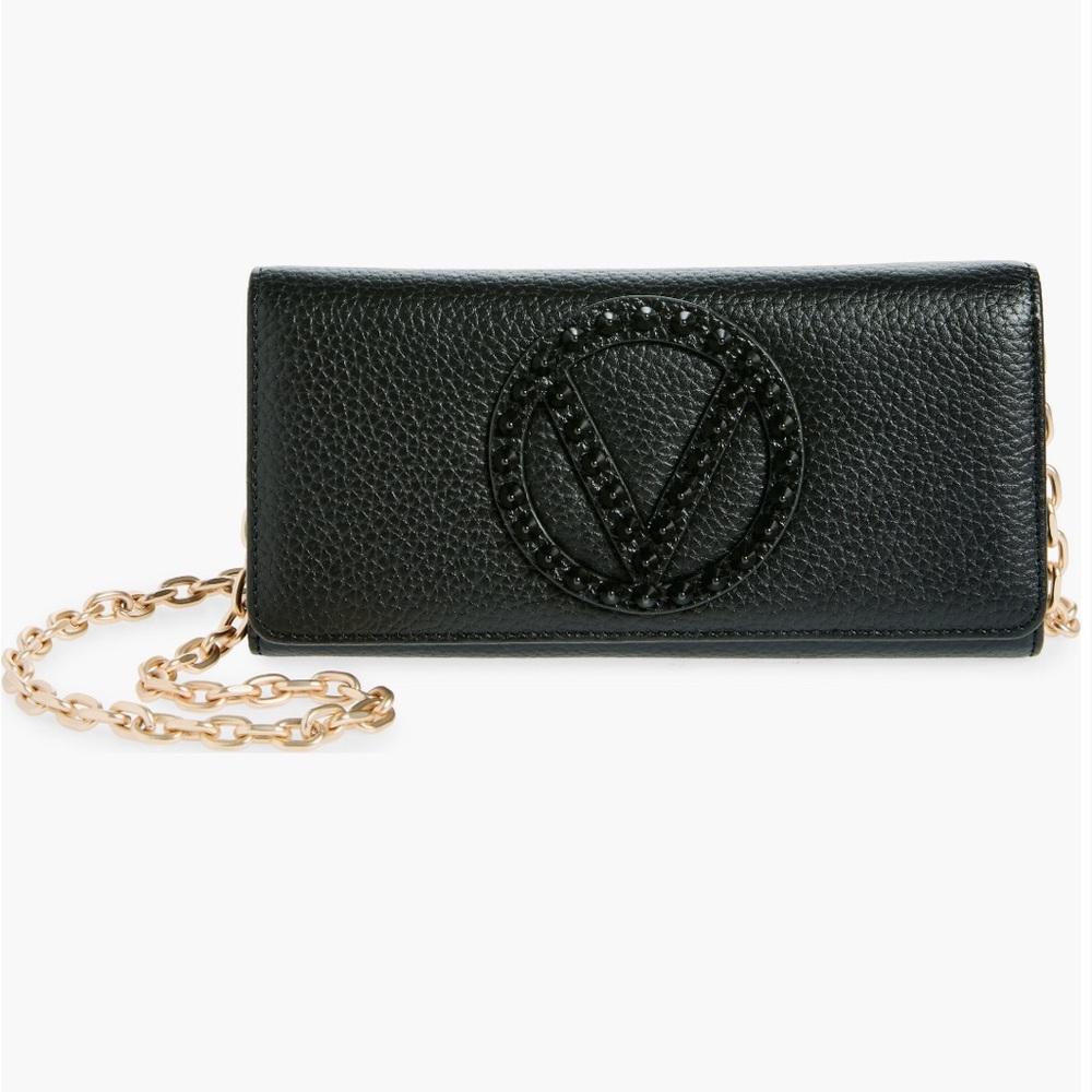NWOT Valentino by Mario Valentino Black Studded Crossbody Bag with Chain Strap